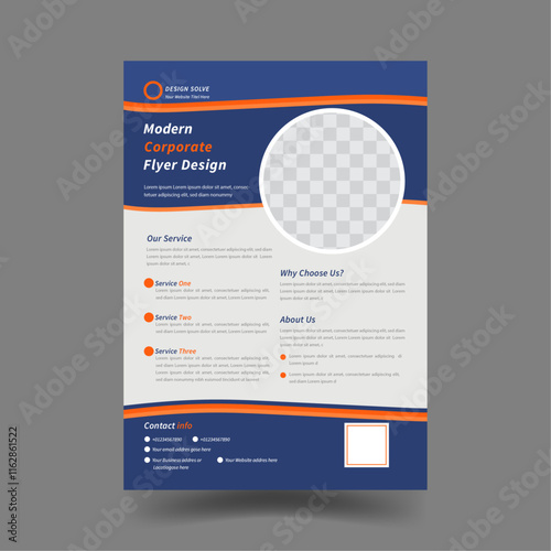  technology training and workshop flyer design template use vertical layout. Circle space for photo collage. Green and blue color of element variation which can be selected. white  bundle o