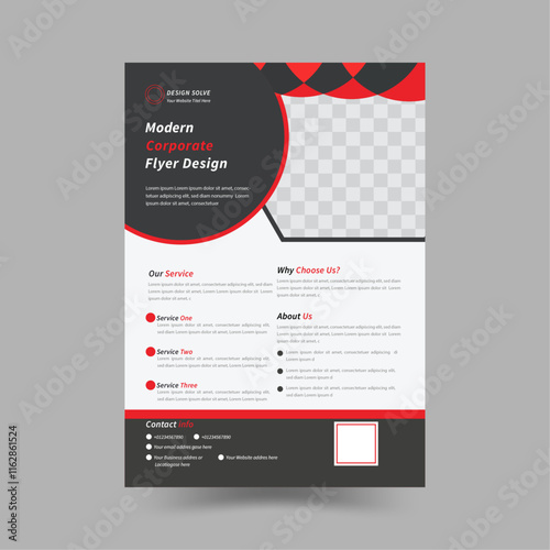technology training and workshop flyer design template use vertical layout. Circle space for photo collage. Green and blue color of element variation which can be selected. white bundle of