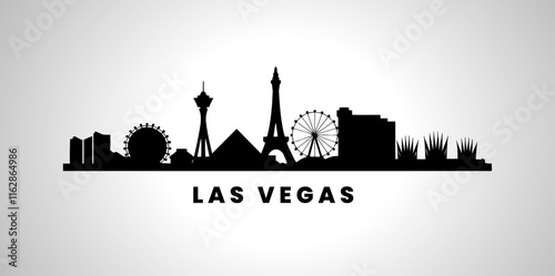 Las Vegas city skyline silhouette vector illustration
