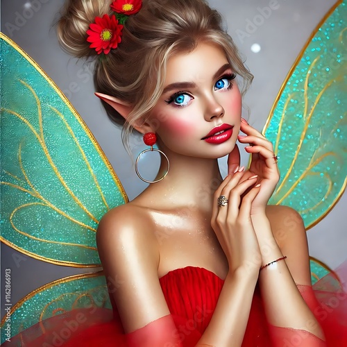 portrait of a woman with a flower