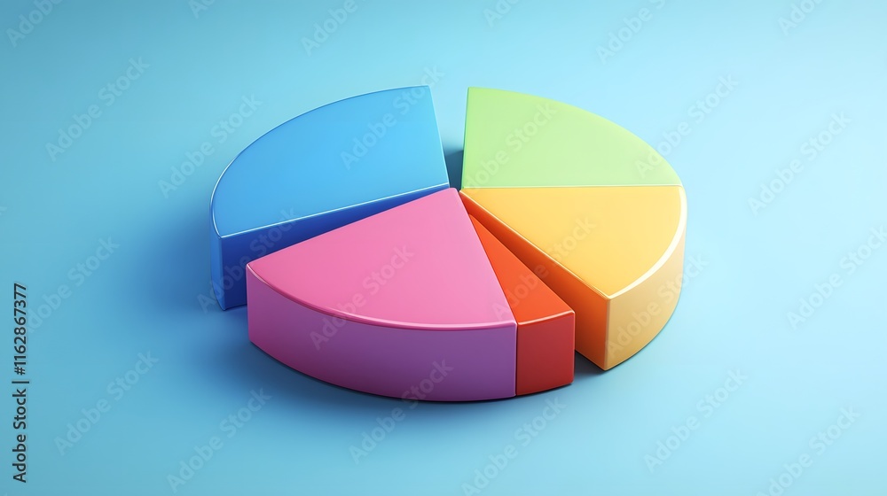 Colorful Three Dimensional Pie Chart Data Representation Colorful Three Dimensional Pie Chart Data Representation