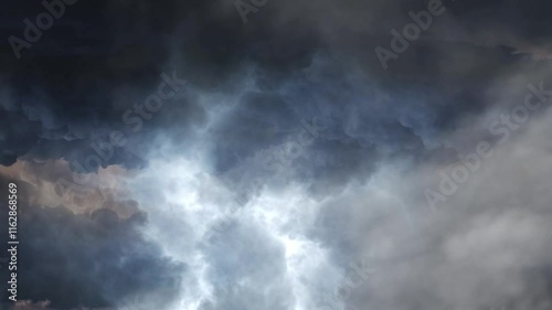 lightning strikes in the dark sky during a storm