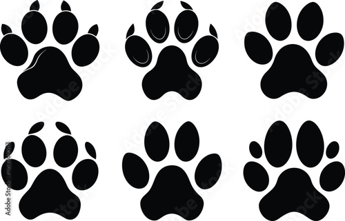 Dog paw silhouette illustration design vector photo