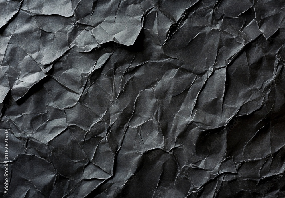 Abstract Crumpled Black Paper Texture Background Abstract Crumpled Black Paper Texture Background