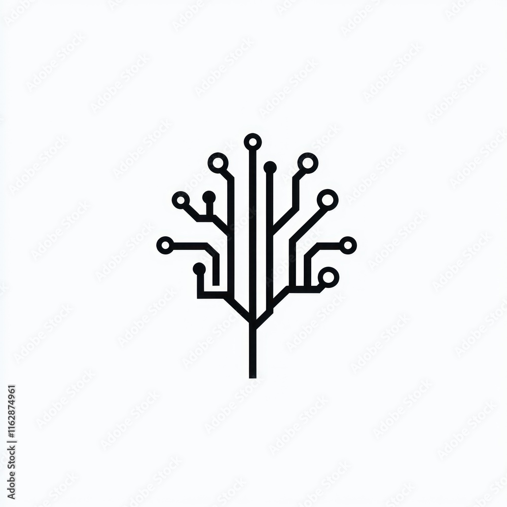 Obraz premium Abstract Circuitry Tree Design Representing Technology