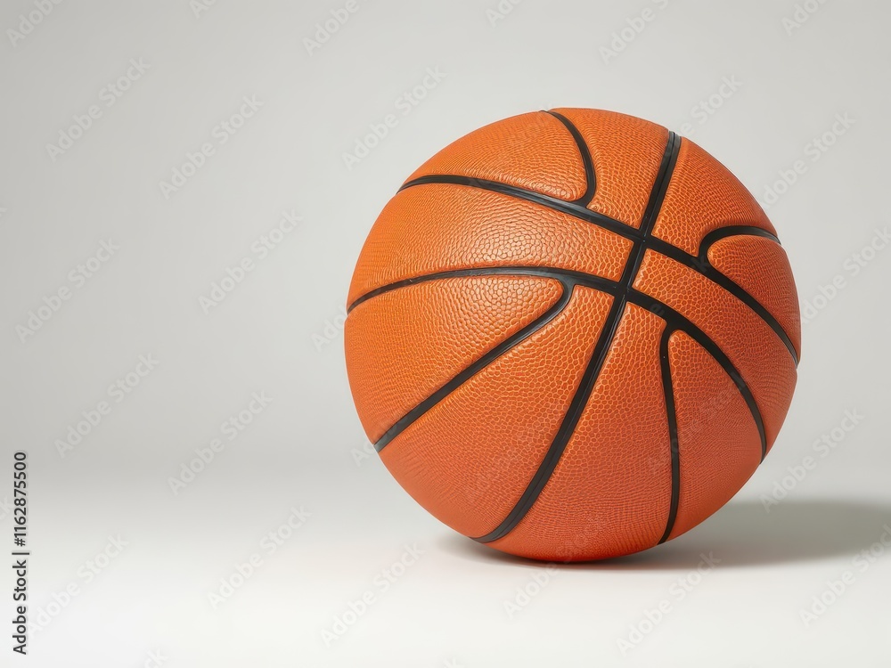 Fototapeta premium Close-up of an orange basketball on white, sport,exercise,hoop