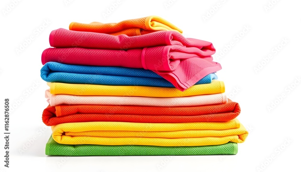Colorful Stack of Textured Fabrics: A Vibrant and Cheerful Display Colorful Stack of Textured Fabrics: A Vibrant and Cheerful Display