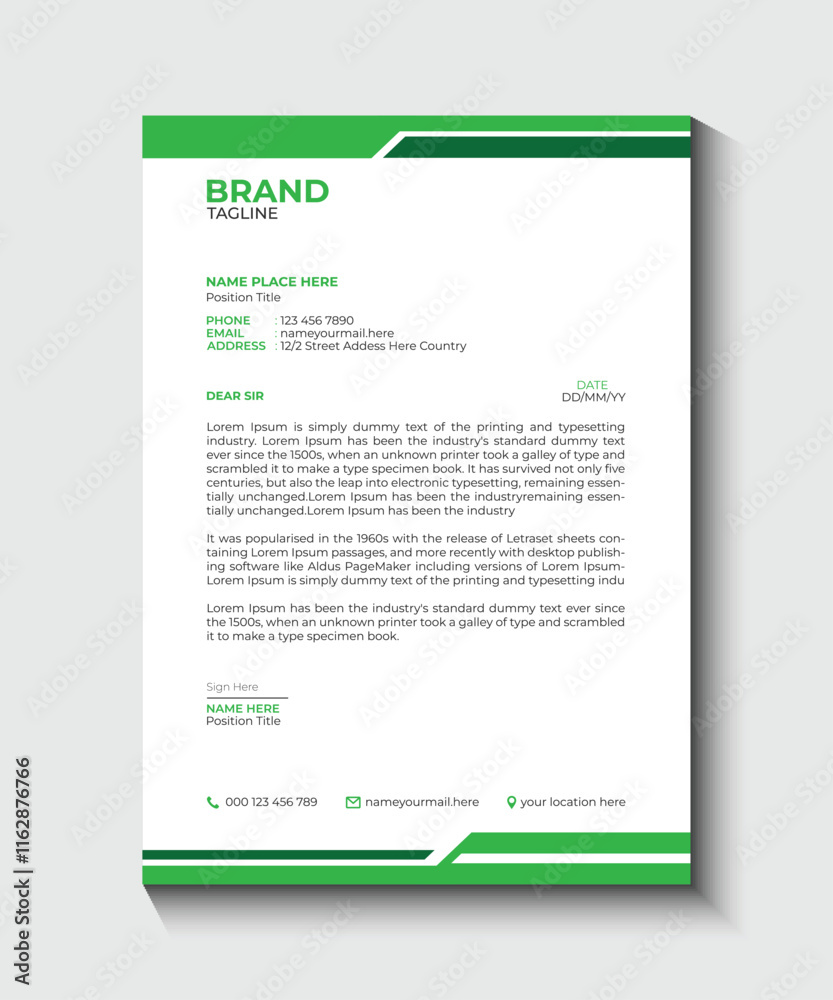 Obraz premium Business A4 Letterhead Design Template