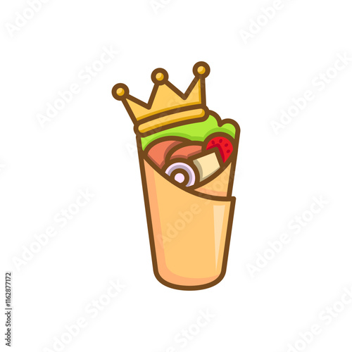 king kebab logo design vector