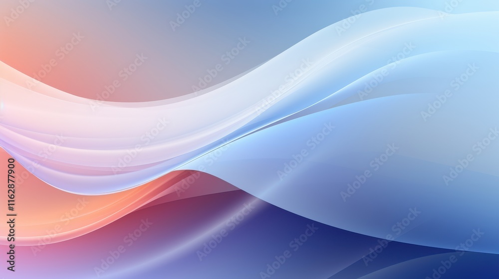 Obraz premium Dreamy Gradient Abstract Vector Background with Pastel Blue, Lavender, and Peach Hues
