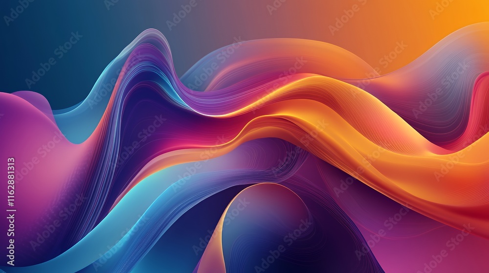 Obraz premium Abstract Colorful Waves Flowing Design