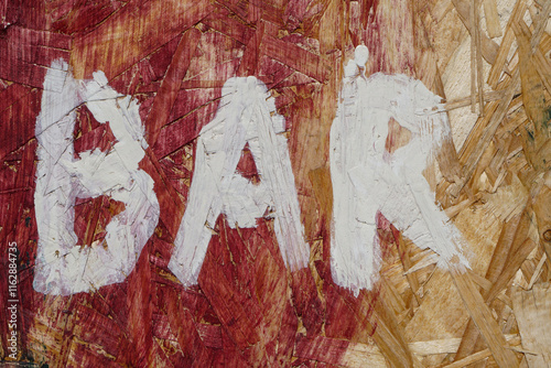 Bar  letter  sign painted on a wooden texturized wall photo