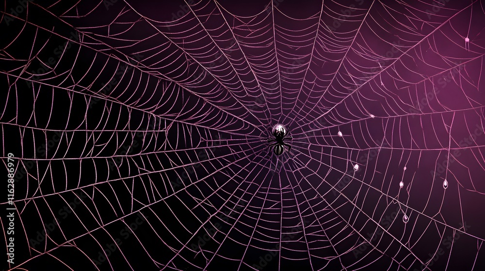 Fototapeta premium Spiderweb with a Spider at its Center