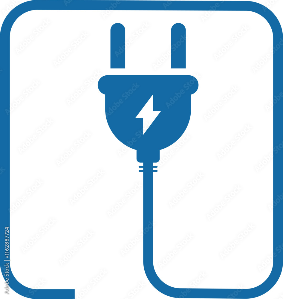 electrical plug symbol, lightning bolt, minimalist design, power symbol, energy efficiency, electrical safety, vector graphic, simple illustration electrical plug symbol, lightning bolt, minimalist design, power symbol, energy efficiency, electrical safety, vector graphic, simple illustration