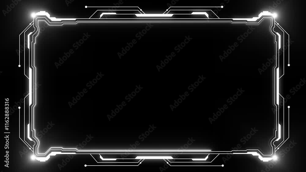 Abstract Loop futuristic background. sci fi technology HUD UI frame Blue glowing technology sci fi frame. GUI futuristic user interface screen elements.  Sci-fi. futuristic screen system 
