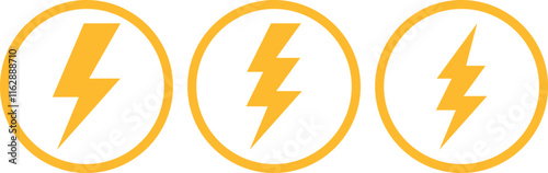 Flash icons collection. Electric symbols. Electric lightning symbols. Flash light sign. Electric vector icons, Bolt lightning flash icons