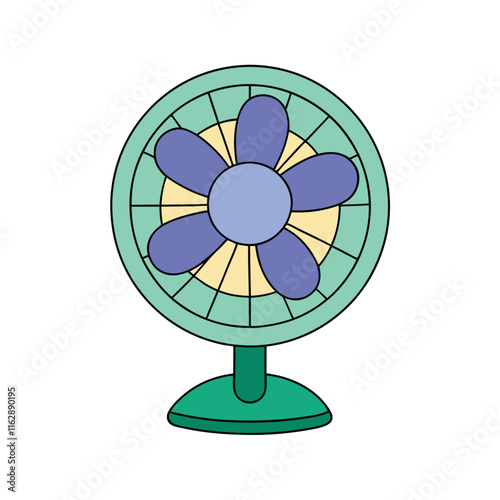 Electric Fan Vector Art Illustration