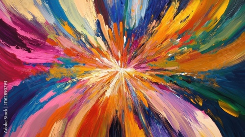 Wallpaper Mural Abstract Colorful Radiating Paint Strokes Artwork Torontodigital.ca