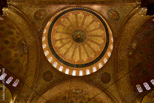 Interior of Sultan Ahmed Blue Mosque in Istanbul city, Turkey