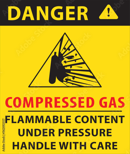 Compressed gas warning notice vector.eps