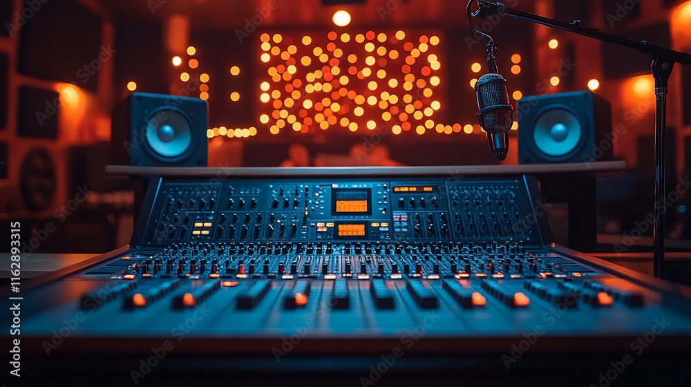 Fototapeta premium Recording Studio Audio Mixing Console Setup