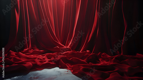 Red Velvet Curtain Photography: Luxurious Background Texture for Design and Decor