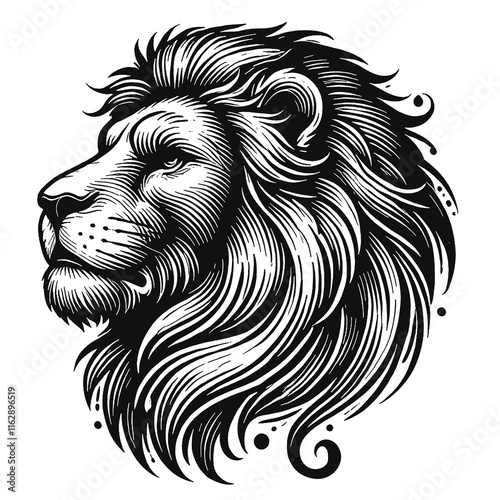 Wallpaper Mural art and illustration, vector, cool The lion looks retro and uses glasses wallpaper vector black and white Torontodigital.ca