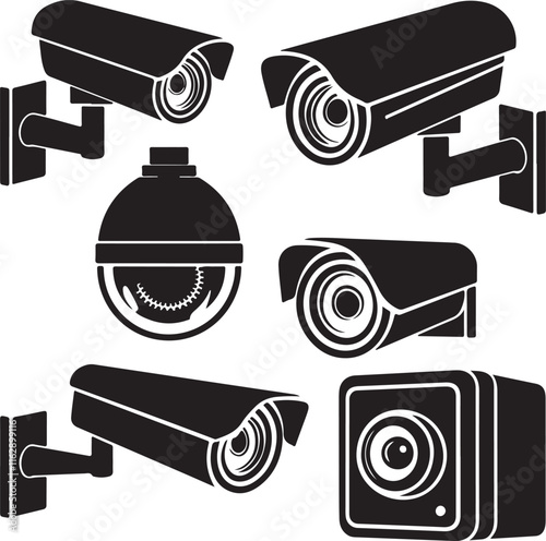 CCTV camera icons.  .cc tv Camera., Security Camera icon, surveillance camera  vector illustration