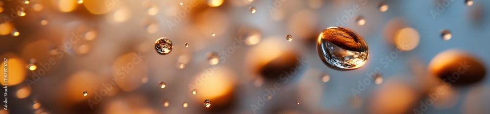 Obraz premium Abstract water droplets falling on bokeh background.