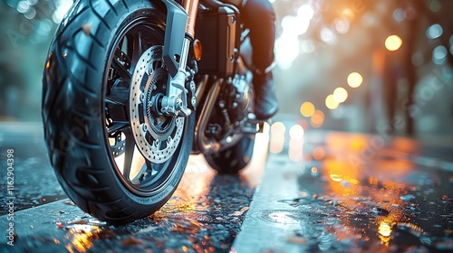 drift motorcycle wheel close up copy space 