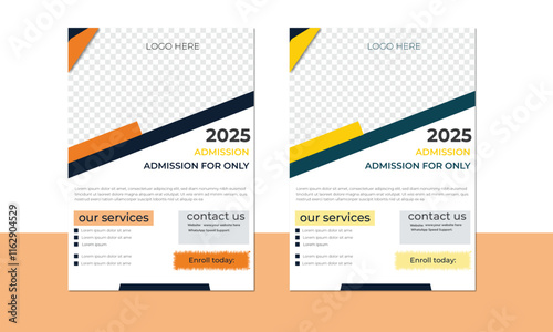 Kids Childrens back to school education admission flyer poster layout, book cover, leaflet, poster, brochure, Kids school education admission flyer or poster design template, Educational flyer design
