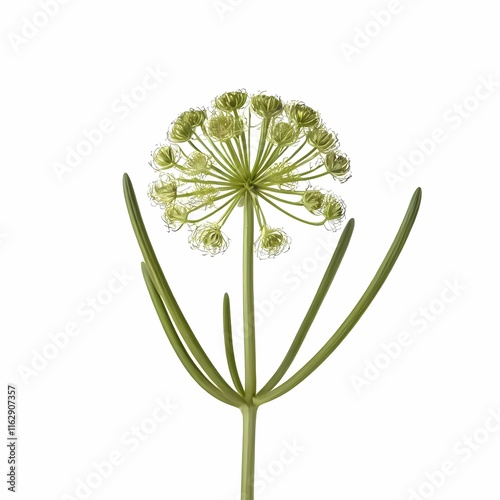 Fennel bronze herb isolated on white background photo