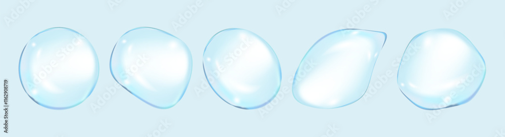 Realistic glossy glass ball.Abstract 3D light bubble with glare.Geometric abstract shape. Realistic glossy glass ball.Abstract 3D light bubble with glare.Geometric abstract shape.