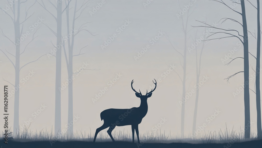 deer in the forest , AI Generated.