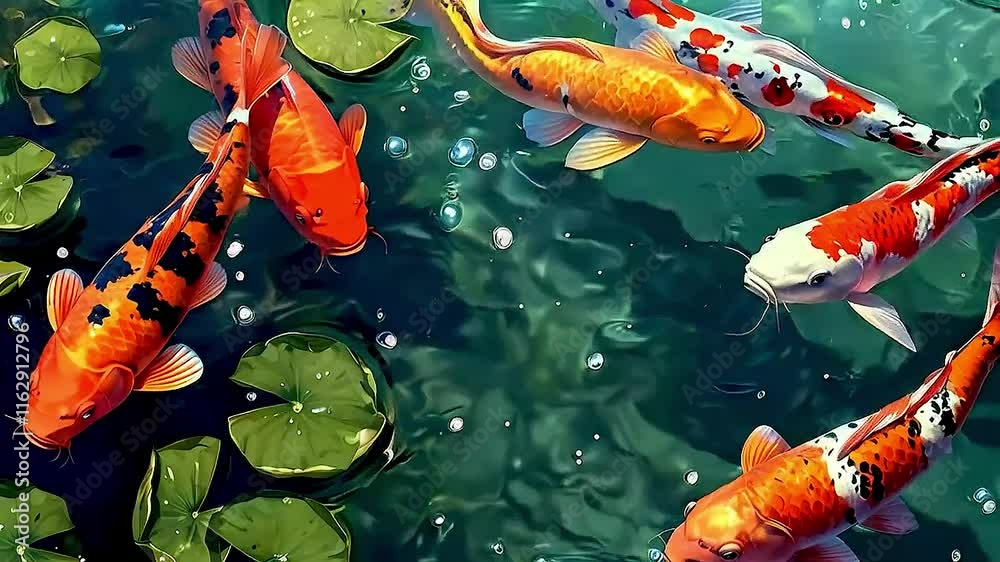 fish swimming in the pond