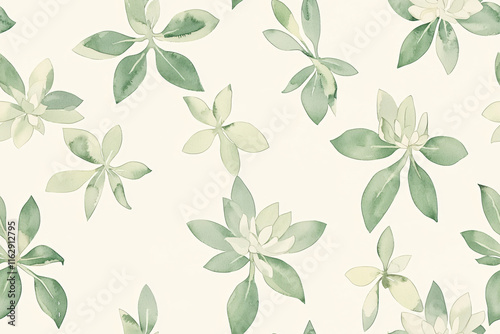 Wallpaper Mural seamless pattern of succulent arrangements with natural shadows and organic spacing watercolor illustration style Torontodigital.ca