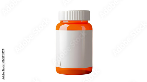 white orange medicine bottle isolated on white background