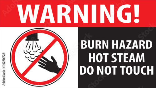 Burn hazard wanring hot steam sign vector.eps