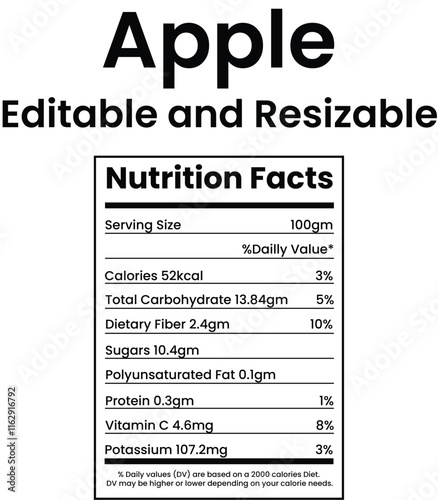 Apple Nutrition Facts Design