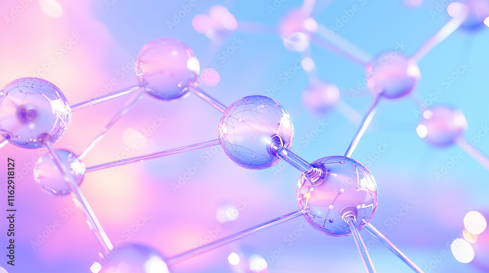 Molecular Structures in Pastel Cloudscape with Data Flow Molecular Structures in Pastel Cloudscape with Data Flow