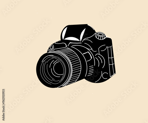 Graphic design illustration of DSLR camera