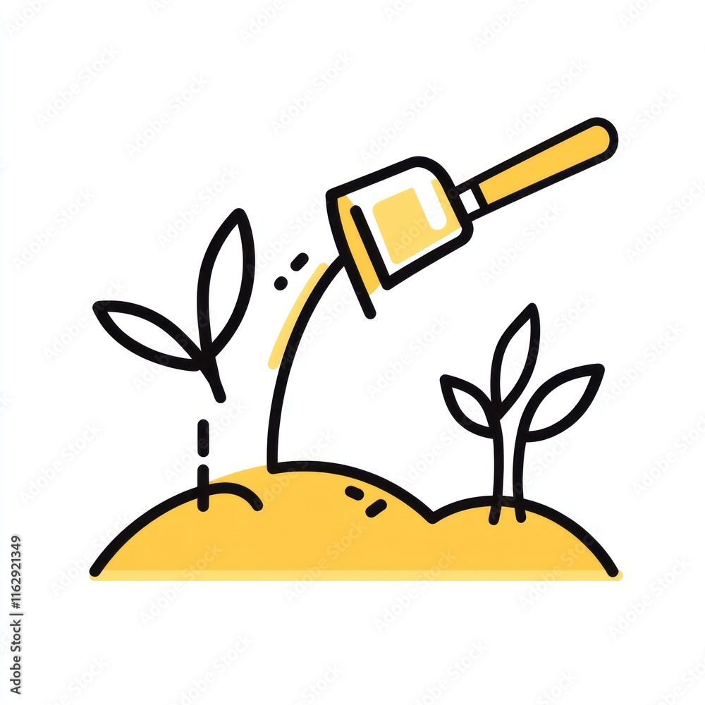 Planting seeds in soil with a small shovel Planting seeds in soil with a small shovel