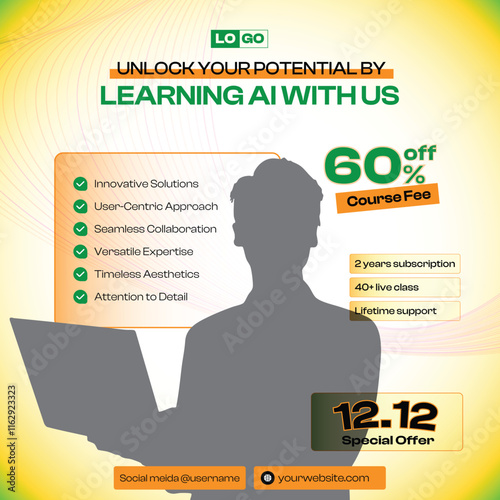 E-Learning Education course online business infographic social media poster design