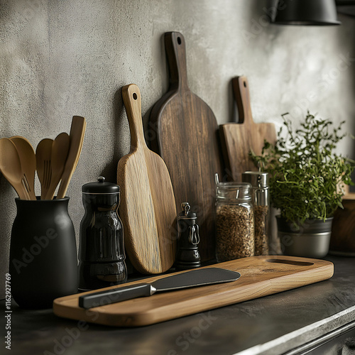 wooden kitchen utensils