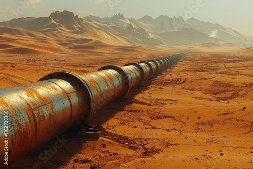 Pipelines in the desert,.    