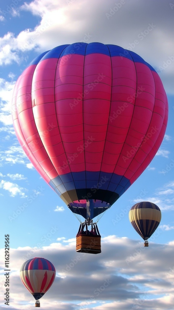 Obraz premium Colorful hot air balloons Colorful balloons gliding peacefully