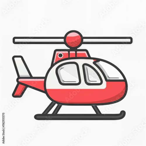 Minimalistic Cartoon Helicopter Illustration