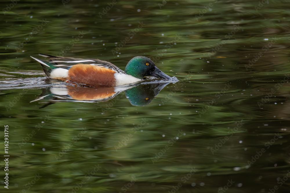 Fototapeta premium Pato cuchara, Cuchara común, northern shoveler
