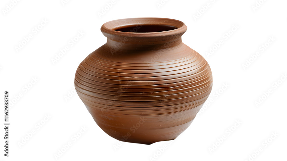 Clay pottery being shaped on a spinning wheel during the crafting process on white background Clay pottery being shaped on a spinning wheel during the crafting process on white background