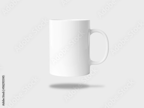white Mug Mockup in white background, realistic white mug mockups, 3d render